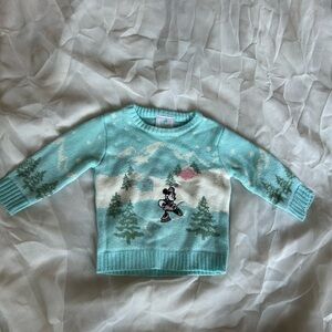 Vintage Disney Blue Skating Minnie Mouse Pullover Knit Sweater
